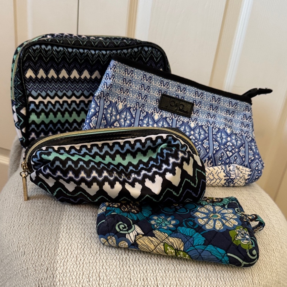 Vera Bradley, Trina & Co and jojo Australia Blue Patterned Makeup bags